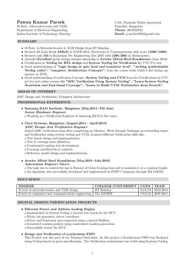 Digital mixed signal resume