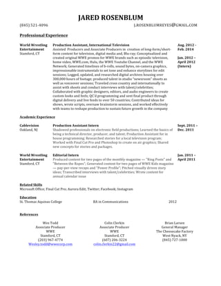 TV Resume | PDF
