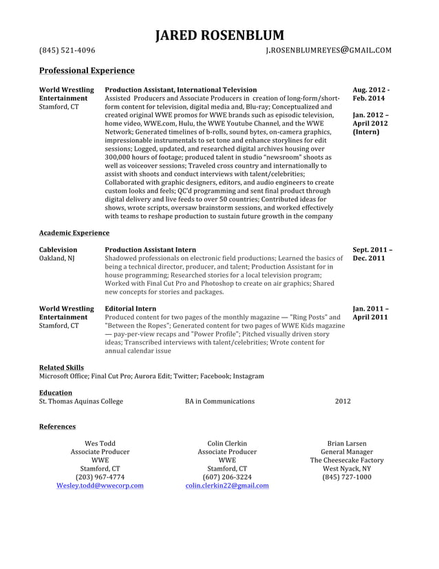 TV Resume PDF - TV Resume 1 638 