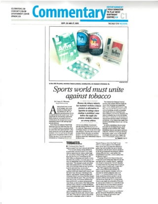 Sports World Must Unite Against Tobacco - Local Commentary 9-26-15