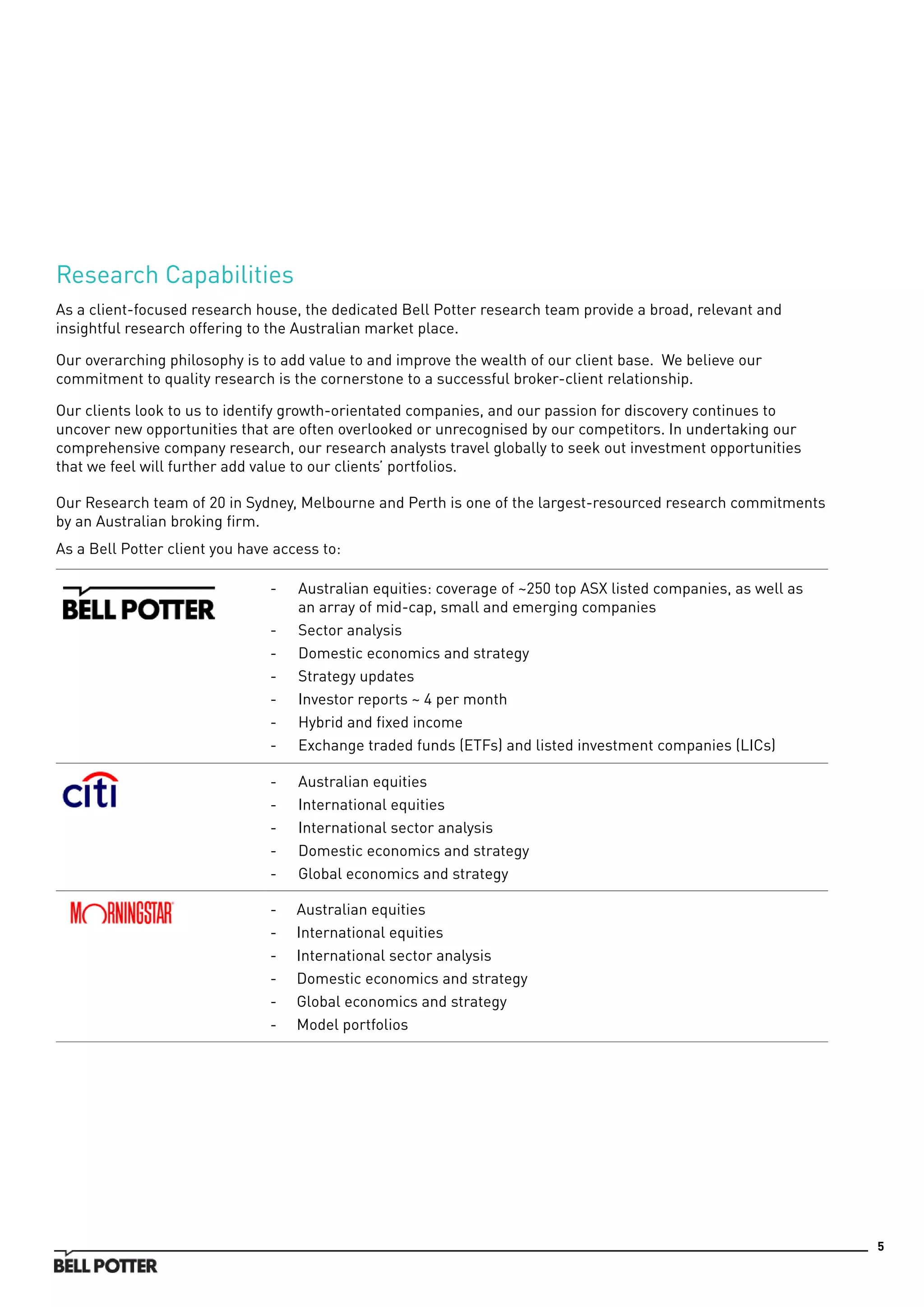 Bell Potter GT NS Capability Statement | PDF