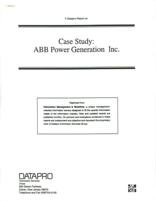 Datapro Case Study - ABB Power Generation (1994)