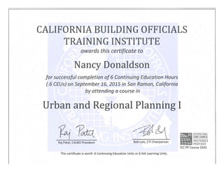 Urban & Reg Plan 1 San Ramon