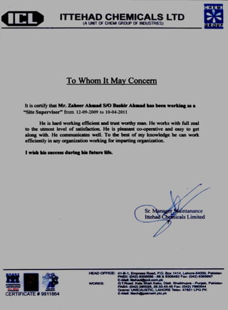 Experience certifecate