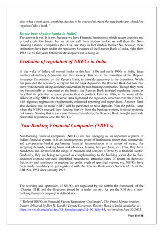 Analysis of the Efficiency of NBFCs