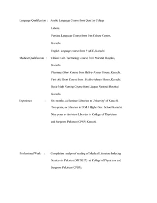 Rafiq's Islamic St.2013 CV | DOCX