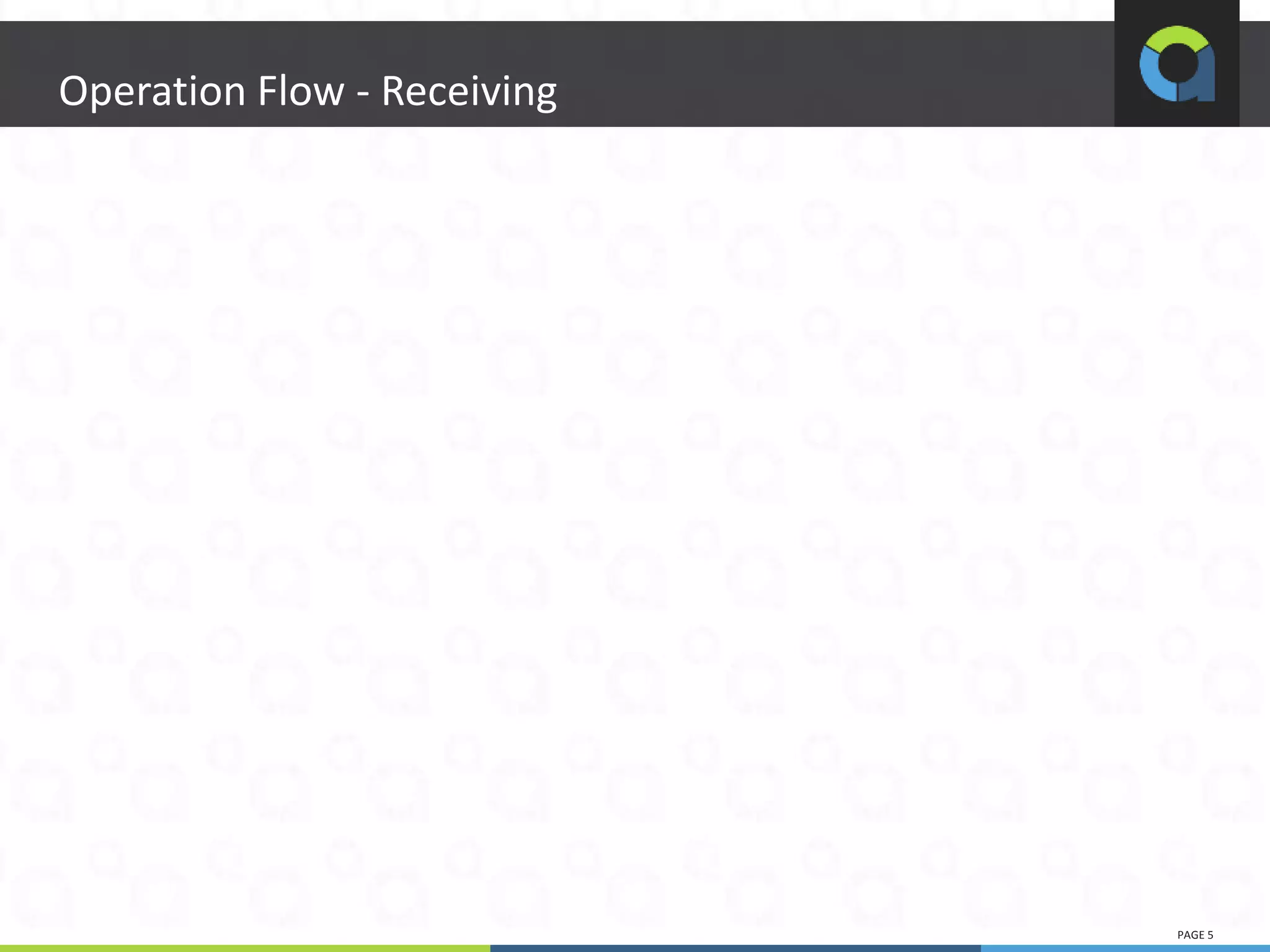 PAGE 5
5
Operation Flow - Receiving
 