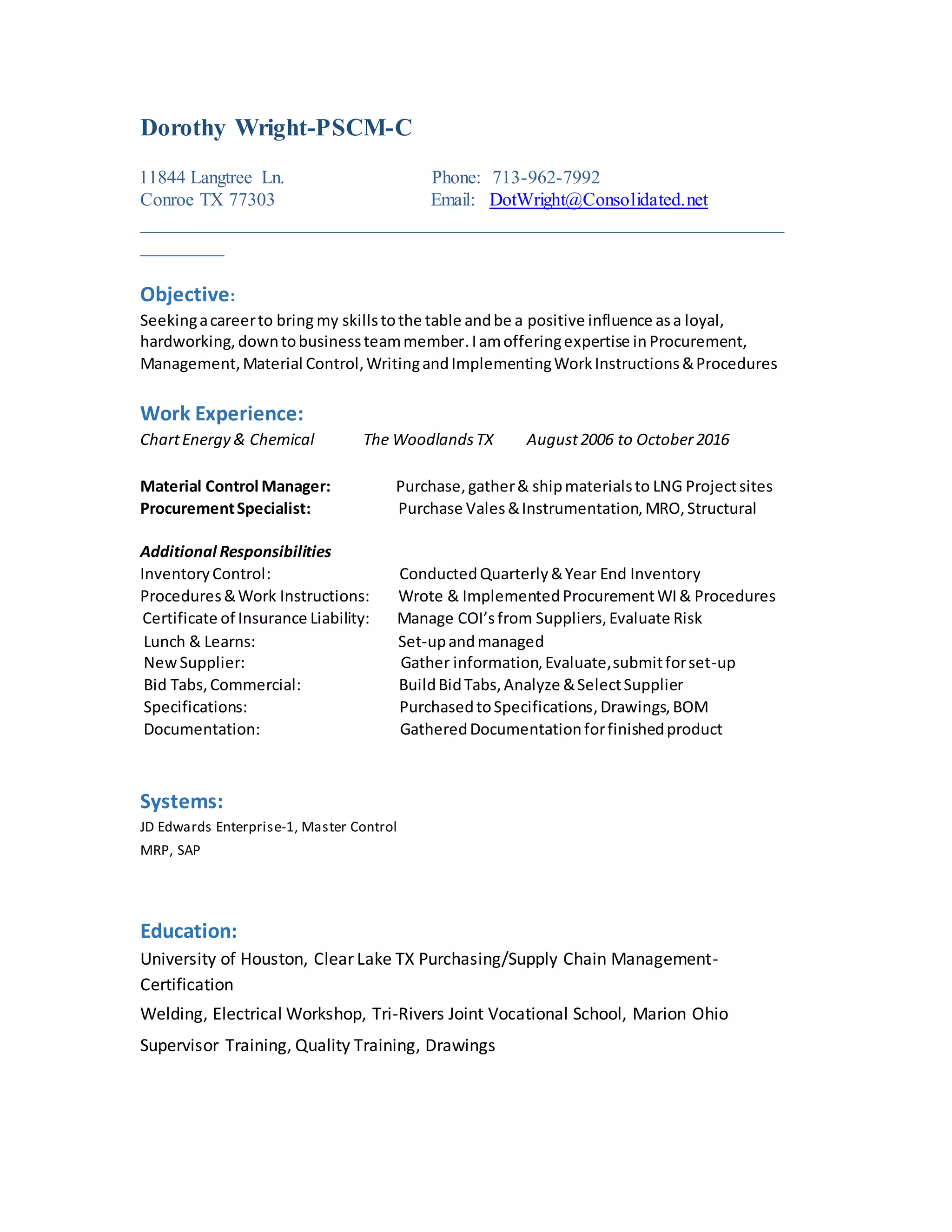 Dorothy Wright Resume pdf - Dorothy Wright Resume Pdf 1 2048 