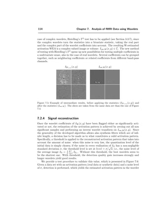 90 Chapter 5. Orthogonal Quincunx Wavelets with Fractional Orders
linear approximation nonlinear approximation
a)
10
0
10
1
10
2
10
3
10
4
0.8
0.85
0.9
0.95
1
Number of coefficients
Normalizedenergy
quin α=4
sep α=4
10
0
10
1
10
2
10
3
10
4
0.8
0.85
0.9
0.95
1
Number of coefficients
Normalizedenergy
quin α=4
sep α=4
b)
10
0
10
1
10
2
10
3
10
4
0.84
0.86
0.88
0.9
0.92
0.94
0.96
0.98
1
Number of coefficients
Normalizedenergy
quin α=4
sep α=4
10
0
10
1
10
2
10
3
10
4
0.84
0.86
0.88
0.9
0.92
0.94
0.96
0.98
1
Number of coefficients
Normalizedenergy
quin α=4
sep α=4
Figure 5.13: a) represents the approximation curves of the “cameraman”. It is again an example,
where quin is better than sep. b) represents the curves of “Lena”. This is an example where
both, the linear approximation and the nonlinear approximation are better for sep than for
quin.
 