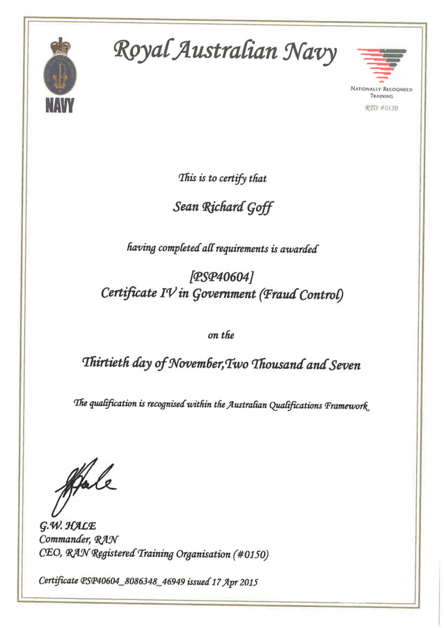 Cert IV Government Fraud Control PDF