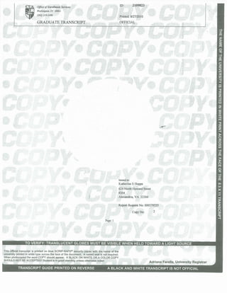 CUA Transcript | PDF