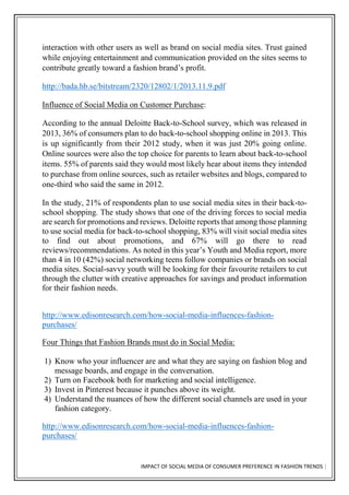 Impact of Social media on Consumer Preferences in Fashion Trends | PDF