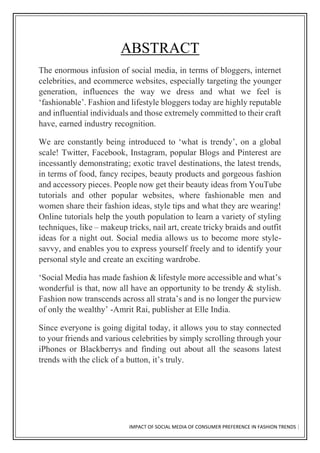 Impact of Social media on Consumer Preferences in Fashion Trends | PDF