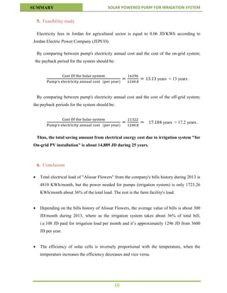 Solar Powered Pump For Irrigation System - Summary | PDF