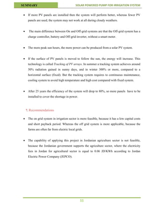 Solar Powered Pump For Irrigation System - Summary | PDF