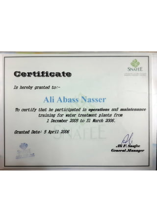 snafee certificate 