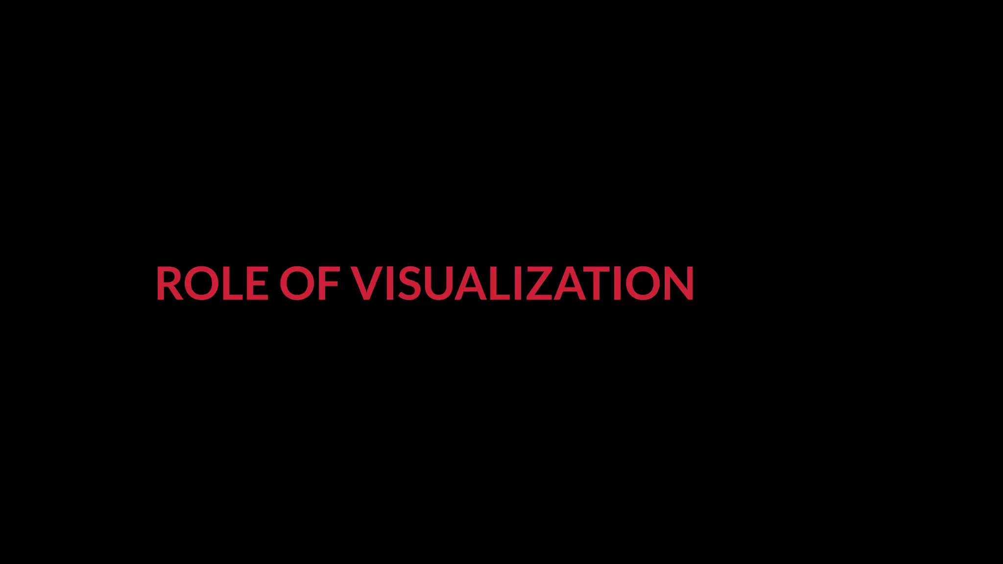 ROLE OF VISUALIZATION
 