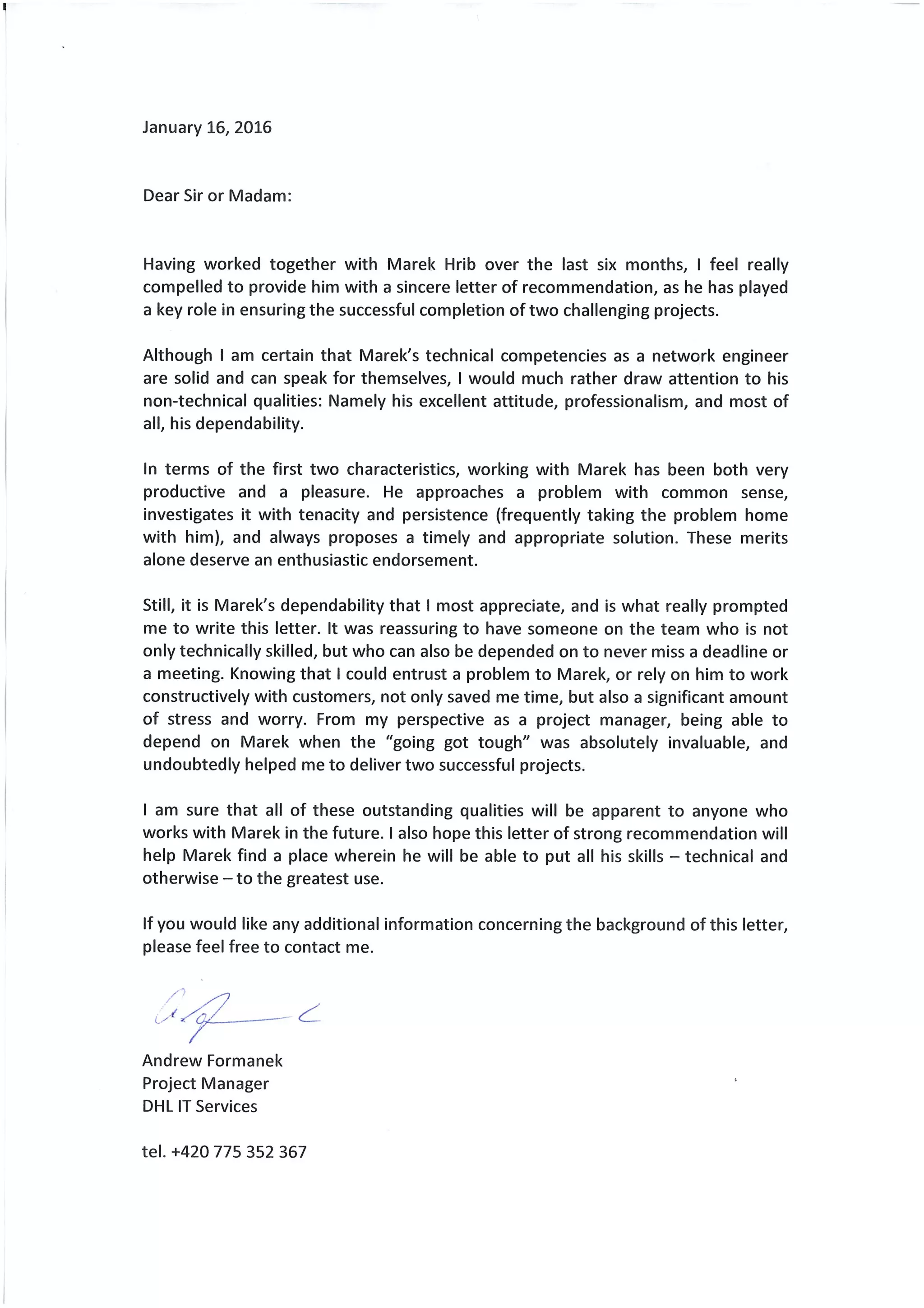 Letter of Recommendation | PDF