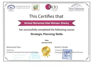 Strategic Planning Skills - Ahmed