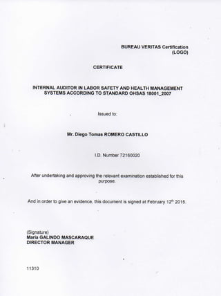 DIPLOMA AUDITOR INTERNO ESP & ENG