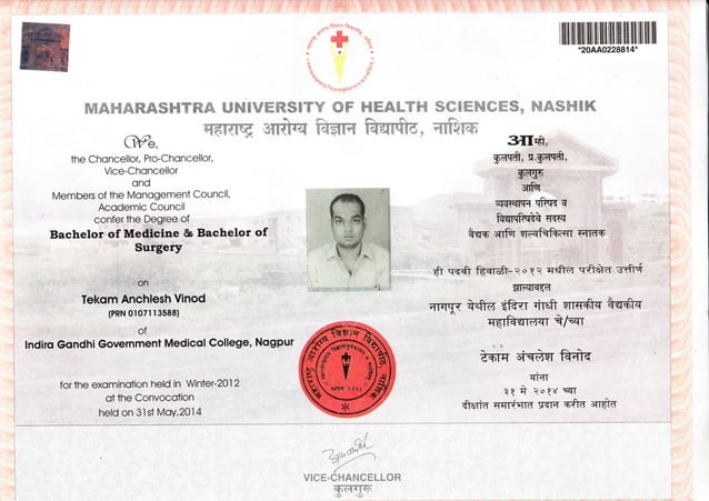 Mbbs Degree Certificate Mbbs Degree Certificate