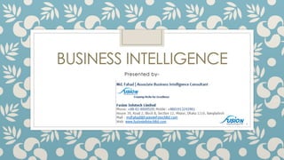 BUSINESS INTELLIGENCE
Presented by-
1
 
