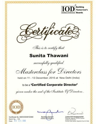 IOD Certificate