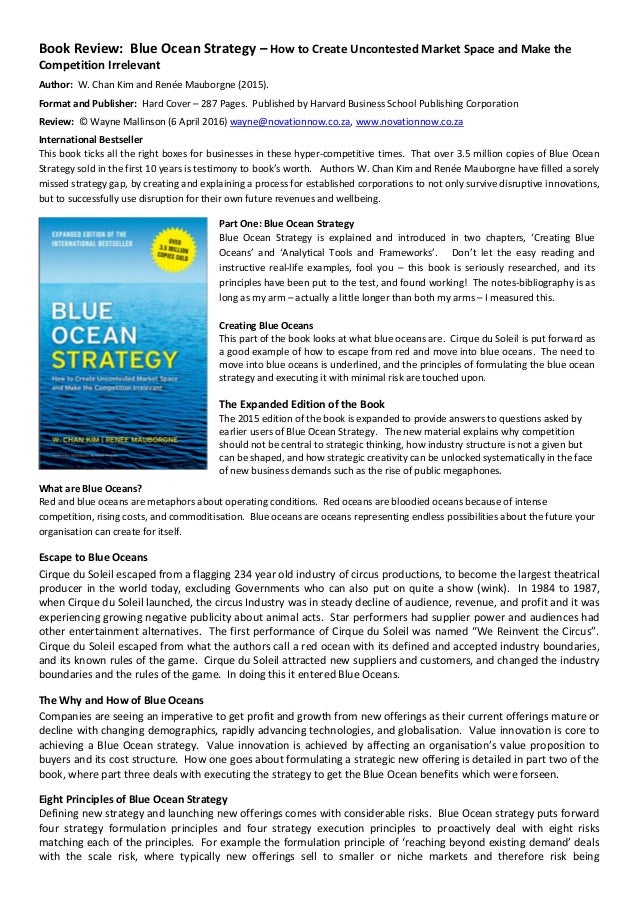 Review By Wayne Mallinson Blue Ocean Strategy