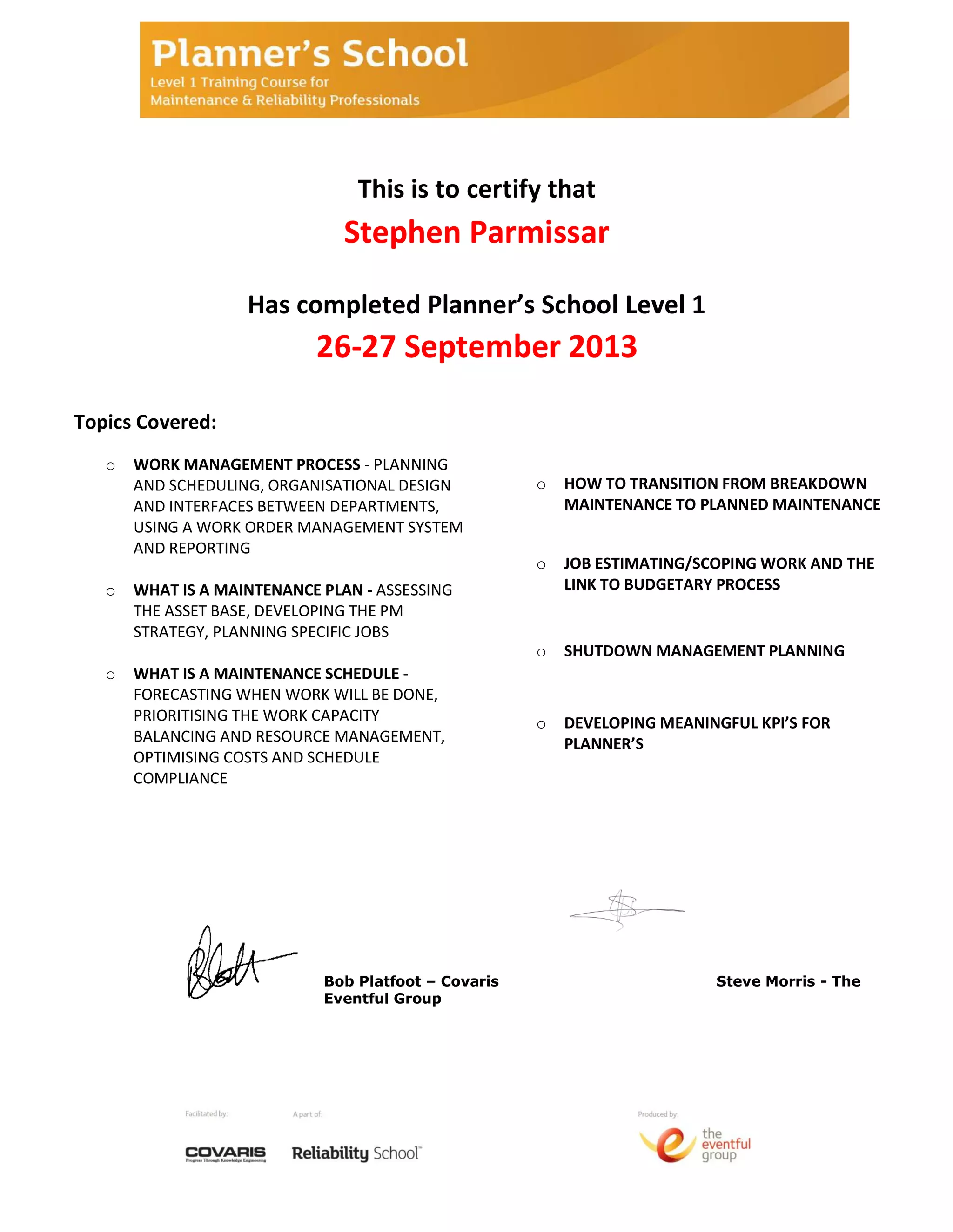Certificate - Stephen (1) | PDF
