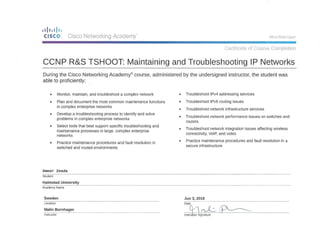 CCNP Advanced troubleshooting 