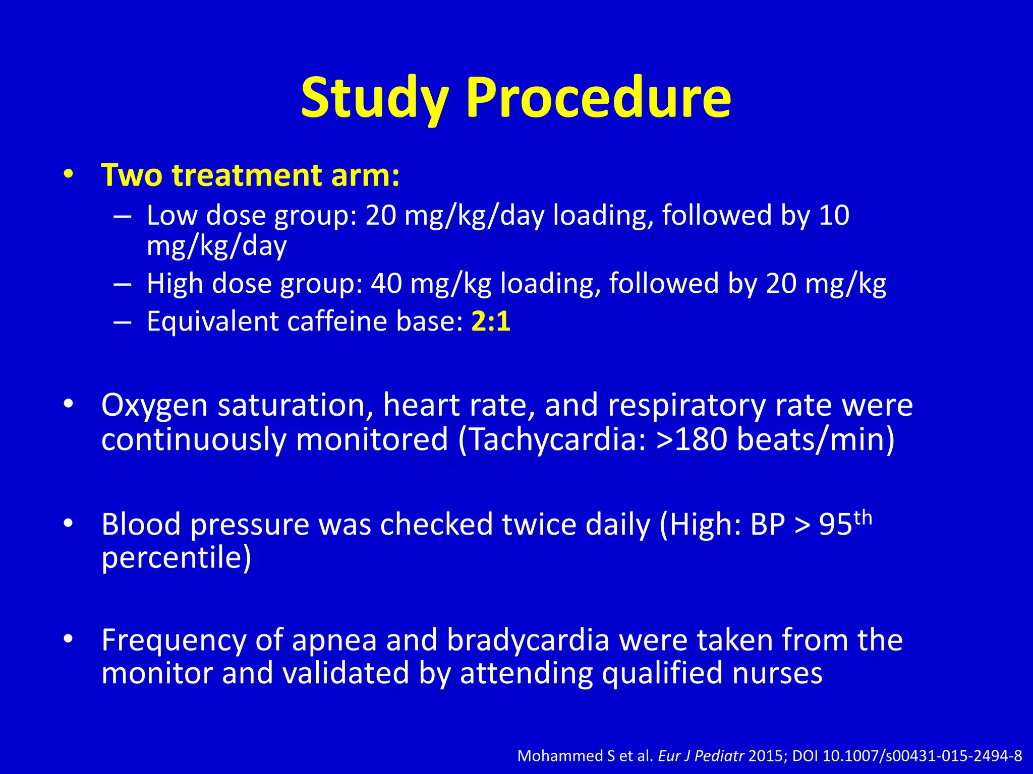 Critical Appraisal High Dose Vs Low Dose Caffeine Citrate in Preterms ...