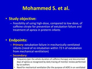 Critical Appraisal High Dose Vs Low Dose Caffeine Citrate in Preterms ...