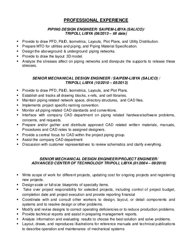 the layout of a resume