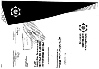4. Project Management SLP Certificate
