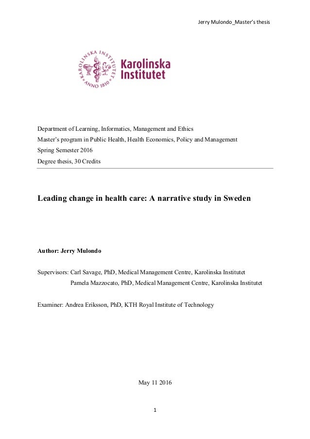 Change management master thesis