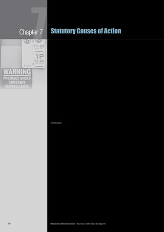 Victorian Law Reform Commission – Surveillance in Public Places: Final Report 18144
Chapter 7
7Statutory Causes of Action
The NSWLRC suggested that the proposed cause of action should be7.96	
characterised as a statutory action rather than as a tort for two reasons. First,
it reasoned that the methodology of the cause of action is not that usually
associated with torts because they ‘do not generally require the courts to engage
in an overt balancing of relevant interests … in order to determine whether or not
the elements of the cause of action in question are satisfied’. Secondly, it argued
that the proposed cause of action ‘should not necessarily be constrained by rules
or principles generally applicable in the law of torts’.193
The NSWLRC identified two tort rules or principles that were of concern: the state7.97	
of mind of the wrongdoer and the extent to which actual damage forms part of
the cause of action. If the cause of action were characterised as a tort it would
be necessary to determine whether the wrongdoer’s conduct was intentional in
order to attract liability. Although the Commission was of the view that liability
should generally arise only where the conduct in question was intentional, it
preferred to leave the matter to the courts because there might be circumstances
in which a person should be held liable for reckless or negligent conduct, such as
when a doctor negligently discloses medical records. If the cause of action were
characterised as a tort it would also be necessary to determine whether it was
a tort that is actionable without proof of damage, such as trespass, or whether
actual proof of damage is necessary, as in the tort of negligence. The Commission
was of the view that this requirement of tort law ‘is inapposite to the statutory
cause of action, which is designed primarily to protect the plaintiff from suffering
non-economic loss, including mental distress’.194
Defences
The NSWLRC recommended that there should be five statutory defences to the7.98	
cause of action for invasion of privacy. These defences are similar to those found
in the Canadian provinces that have statutory causes of action. The defendant
bears the burden of proof in relation to the statutory defences, which are:
D’s conduct was required or authorised by law•	
D’s conduct was done in lawful defence of a person or property•	
D’s conduct involved publication of information in circumstances•	
where under defamation law D could rely upon the defences of
absolute privilege or fair reporting
D’s conduct involved publication of information as an employee or•	
agent of a subordinate distributor and D could not have reasonably
known that the publication constituted an invasion of privacy
D’s conduct involved publication of information in circumstances•	
similar to those that attract the defence of qualified privilege in
defamation law and D’s conduct was not actuated by malice.195
There are no public interest defences in the draft legislation prepared by the7.99	
NSWLRC. Rather, in determining whether an individual’s privacy has been
invaded for the purposes of the action, a court must consider any relevant public
interest, including the interest of the public in being informed about matters of
public concern.196
 