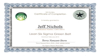 Six Sigma Certification Certificate