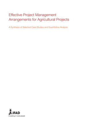Effective Project Management Arrangements for Agricultural Projects ...