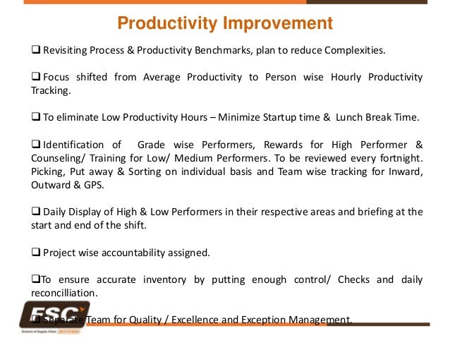 Project on Productivity Improvement Project on Productivity Improvement