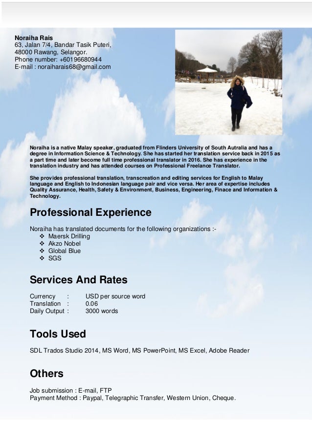 Resume Translator Noraiha Rais