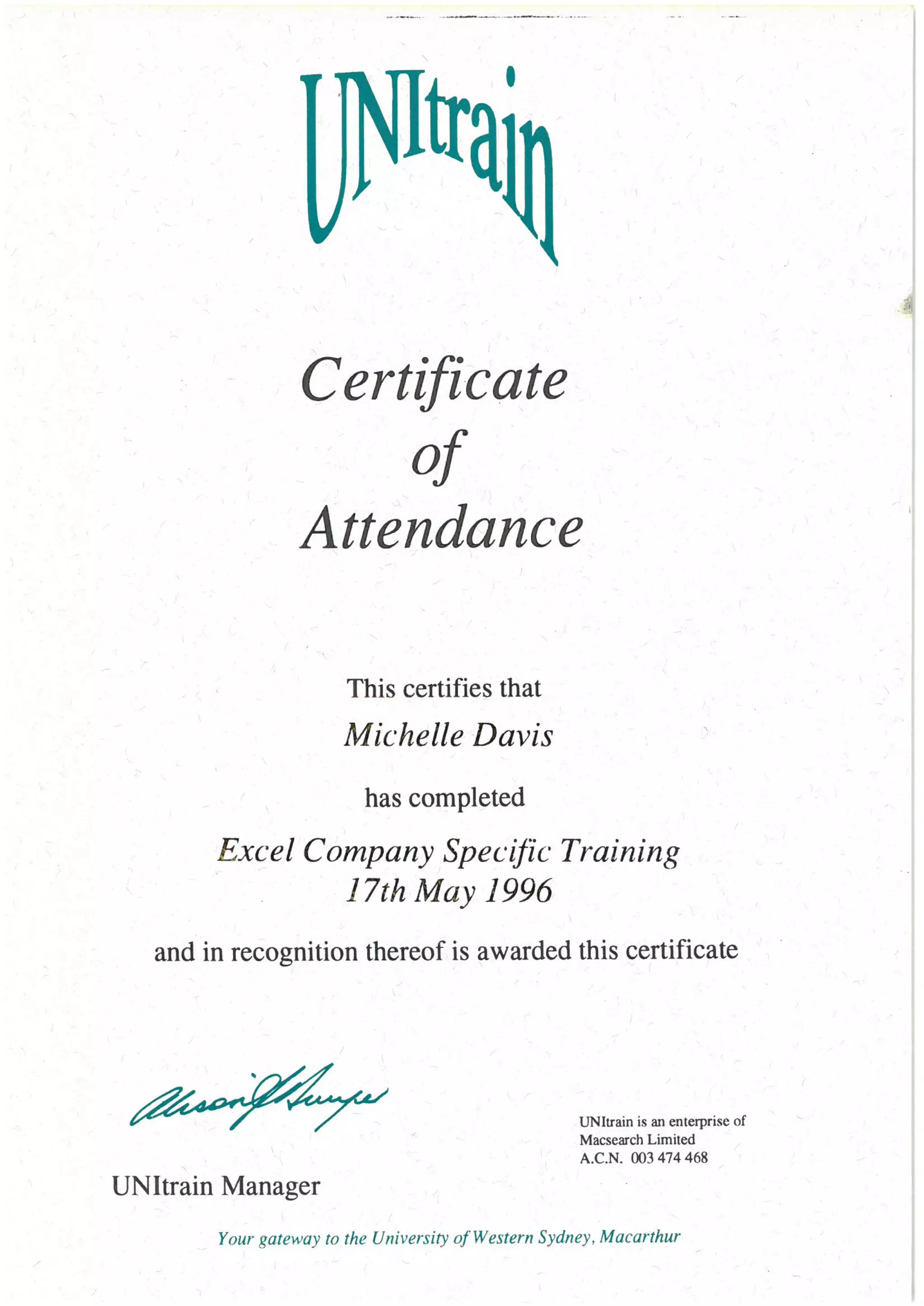 Unitrain - Excel | PDF