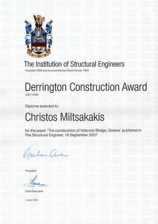 ISE Derrington Con Award