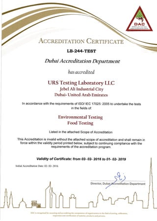 DAC Accreditation-URS testing Laboratory