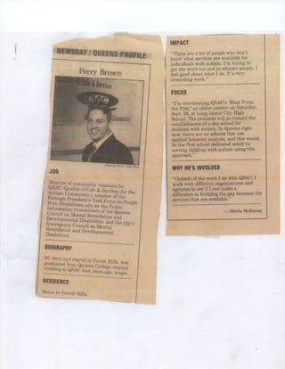Perry Brown Newsday Clipping