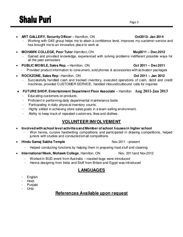 Mohawk college resume help