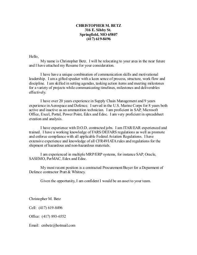 quant cover letter