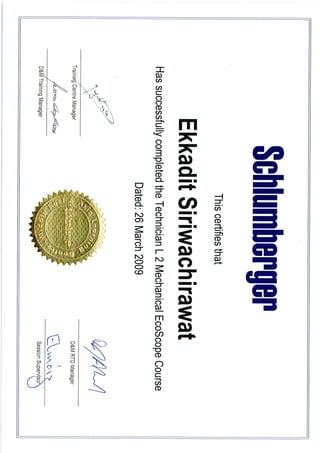 Ecoscope Level 2 cert.