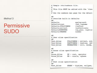 Method 3:
Permissive
SUDO
 