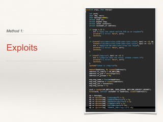 Method 1:
Exploits
 