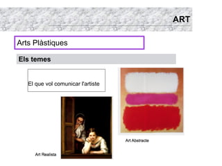 ART

Arts Plàstiques

Els temes


   El que vol comunicar l'artiste
 